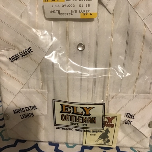 🔥#202, ELY CATTLEMEN, NWT, pearl buttons, sz.15, short sleeves, buy now🔥 - Picture 5 of 5